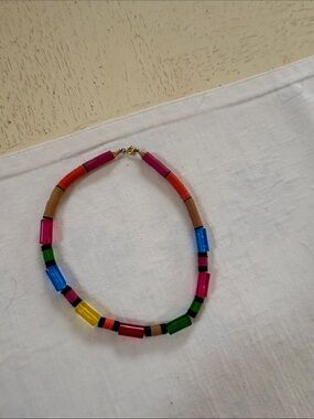 Colorblock Bead Necklace — Multicolor Women Jewelry vintage